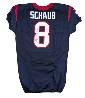2013 Matt Schaub Game Used & Signed Houston Texans Home Jersey Photo Matched To 11/17/2013 (NFL-PSA/DNA)
